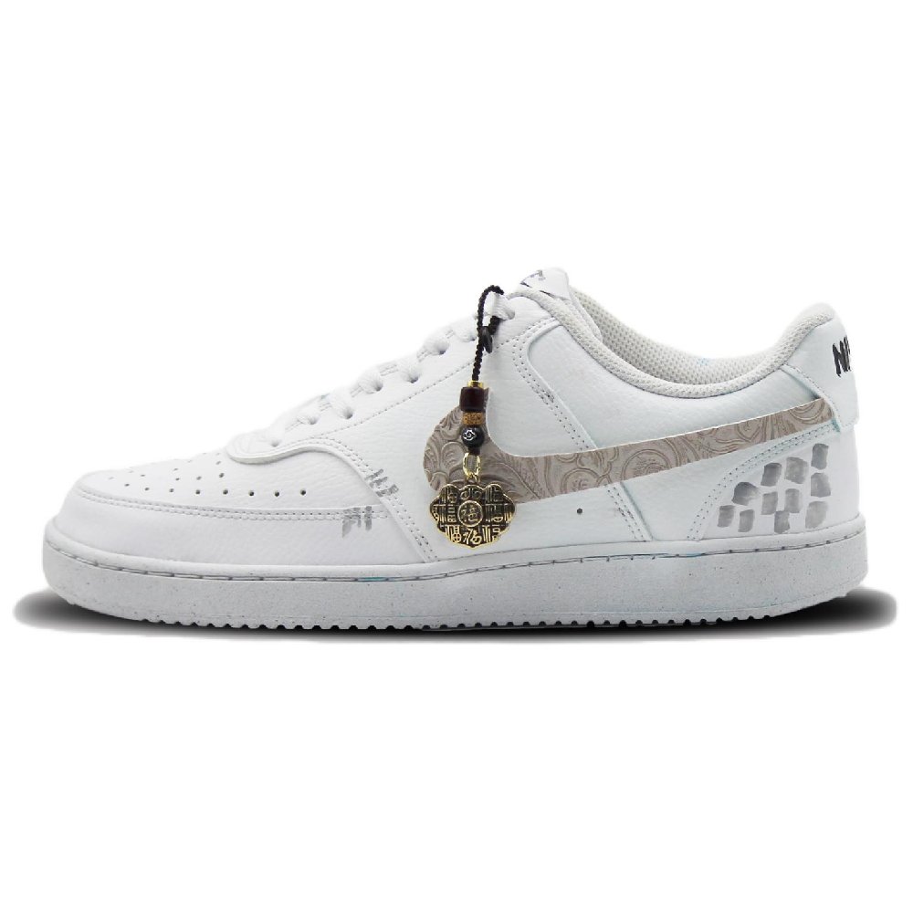 Nike Court Vision 1 Cushioning, Wear Resistant Low Top Skateboard Shoes Men's White