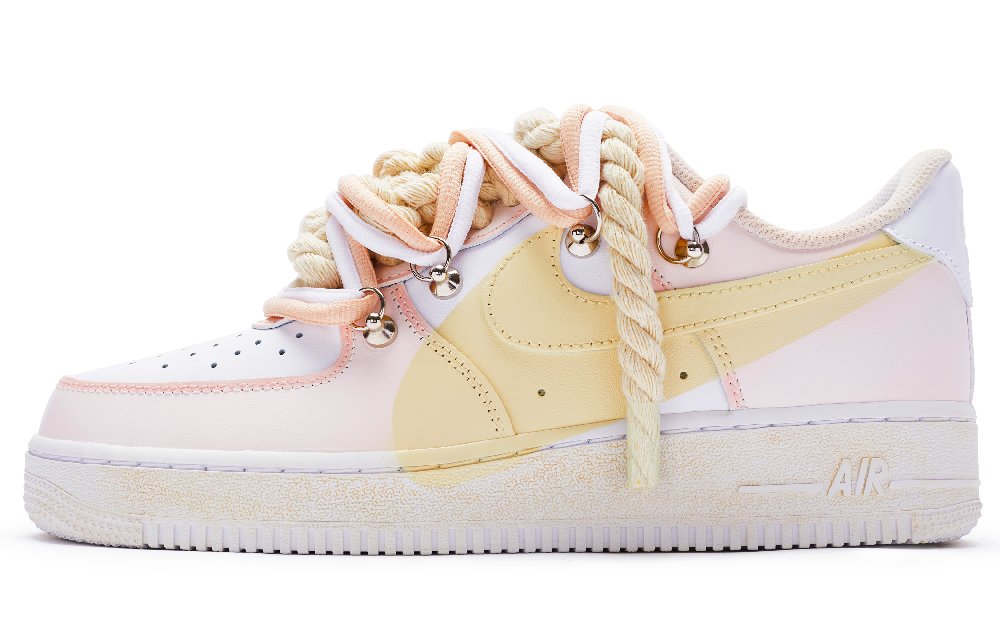 Nike Air Force 1 '7 Air Force 1 ''T10'' Anti Slip Wear Resistant Low Top Skateboard Shoes Men's White Pink Yellow