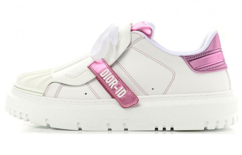 DIOR ID Shell Shoes Low Top Stylish Skateboarding Shoes Women's White Pink