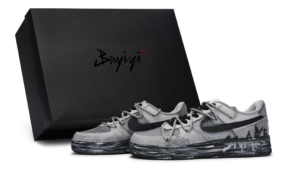 Nike Air Force 1 Skateboard Shoes Unisex Low top Black/Gray/Coffee