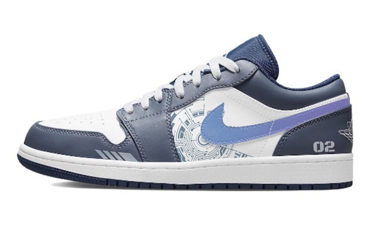 Jordan Air Jordan 1 Durable Breathable Low-Top Vintage Basketball Shoes Men's Marine Blue