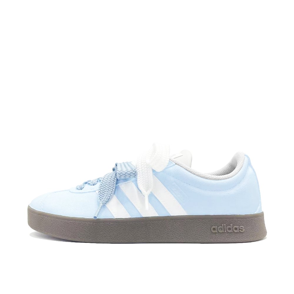 Adidas VL COURT 2.0 Blue Mist Abrasion Resistant Low Top German Army Trainers Unisex Blue White