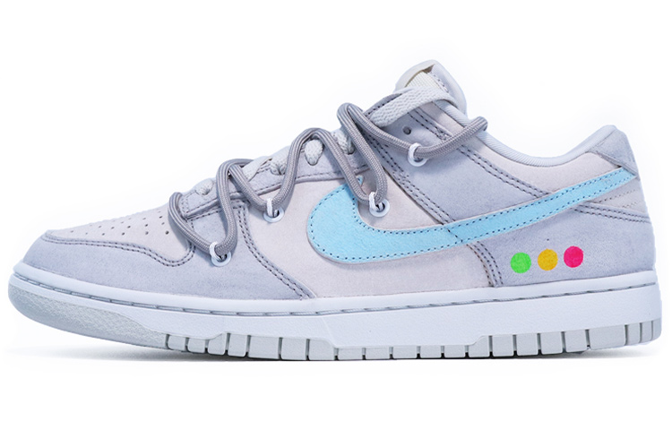 Nike Dunk Retro Anti-Slip And Wear-Resistant Lightweight Low-Top Skateboard Shoes Men's Gray Blue