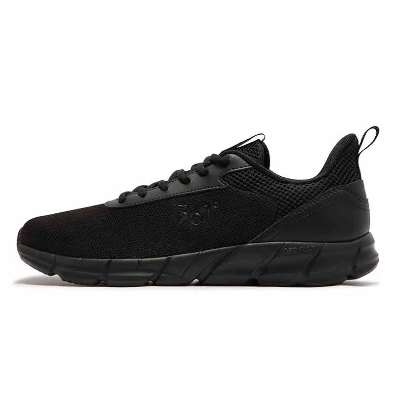 361° Anti-Slip Wear-Resistant Low-Top Casual Running Shoes Men's Obsidian Black