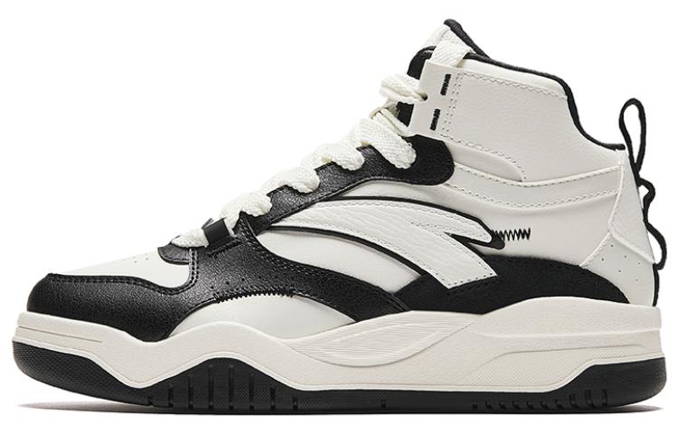 Anta Wave Shoes Non-slip Lightweight Mid-Top Skateboard Shoes Women's Black White