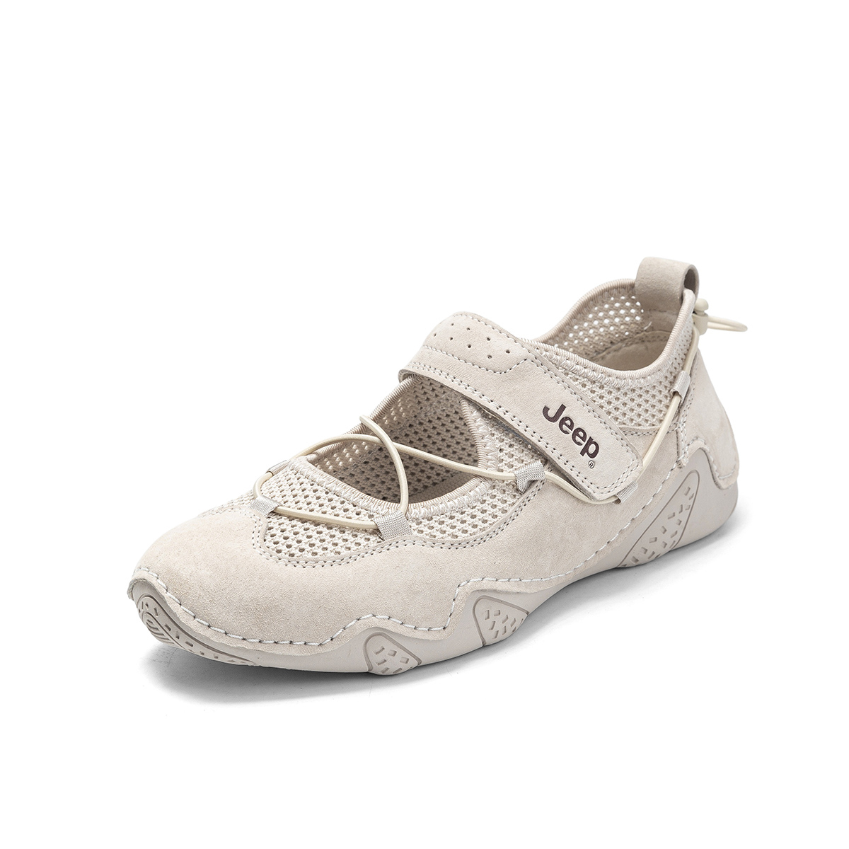 Jeep Mary Jane Slip Resistant And Breathable Low top Casual Running Shoes Women's Light Gray