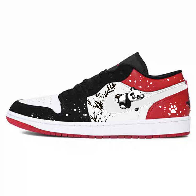 Jordan Air Jordan 1 Low Top Vintage Basketball Shoes Unisex Red Black
