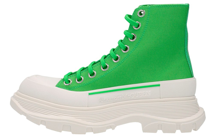 Alexander McQueen Tread Slick Boot Bright Green White Women's