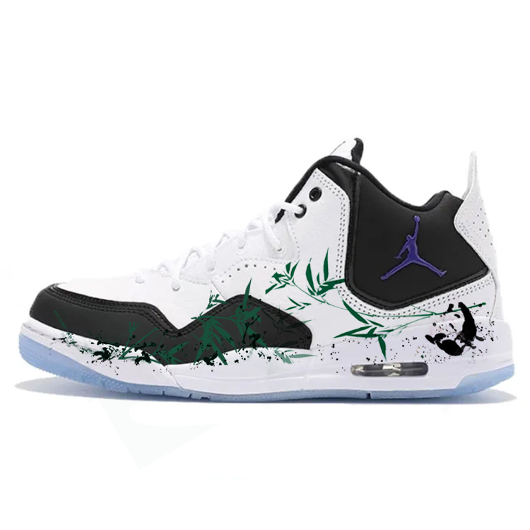 Jordan Courtside 23 Cushioned Slip-Resistant Mid-Top Vintage Basketball Shoes Women's Black White