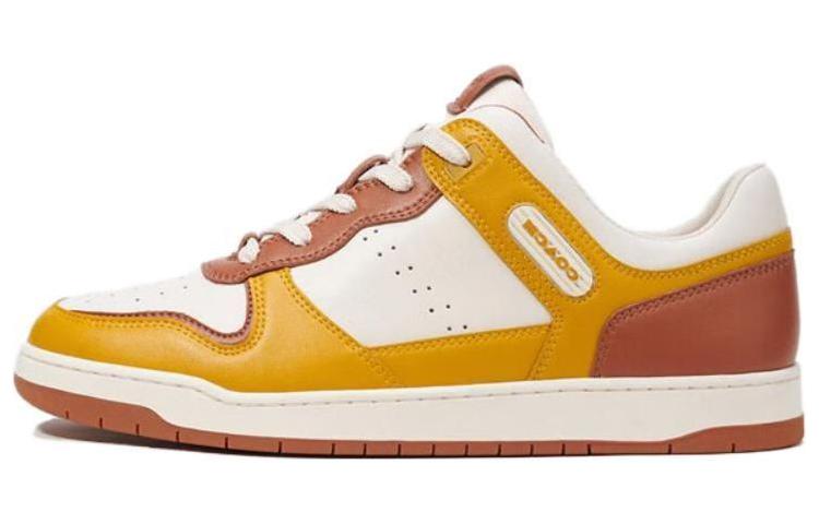 COACH Low Top Stylish Skateboarding Shoes Men's Yellow Brown