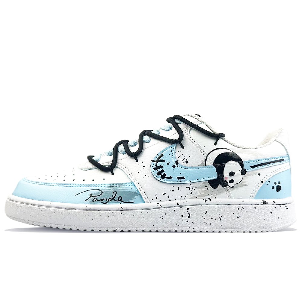 Nike Court Vision 1 Slip-Resistant Cushioning Low-Top Skateboard Shoes Men's White Blue