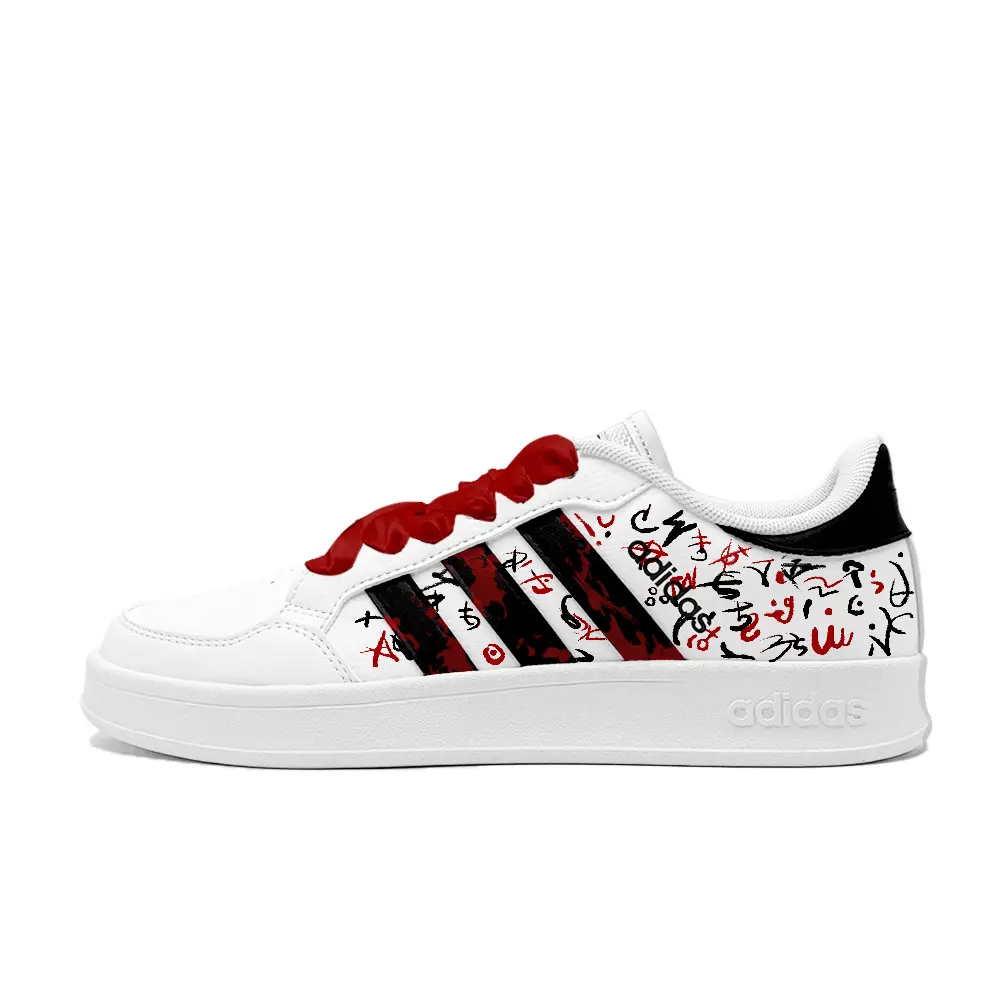 Adidas Neo Breaknet Ink Pattern Totem Abrasion Resistant Low top Skateboard Shoes Men's Black White