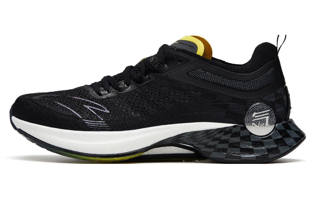 Anta Mach Pro Cushioned Slip-Resistant Low-Top Running Shoes Men's Black Gray
