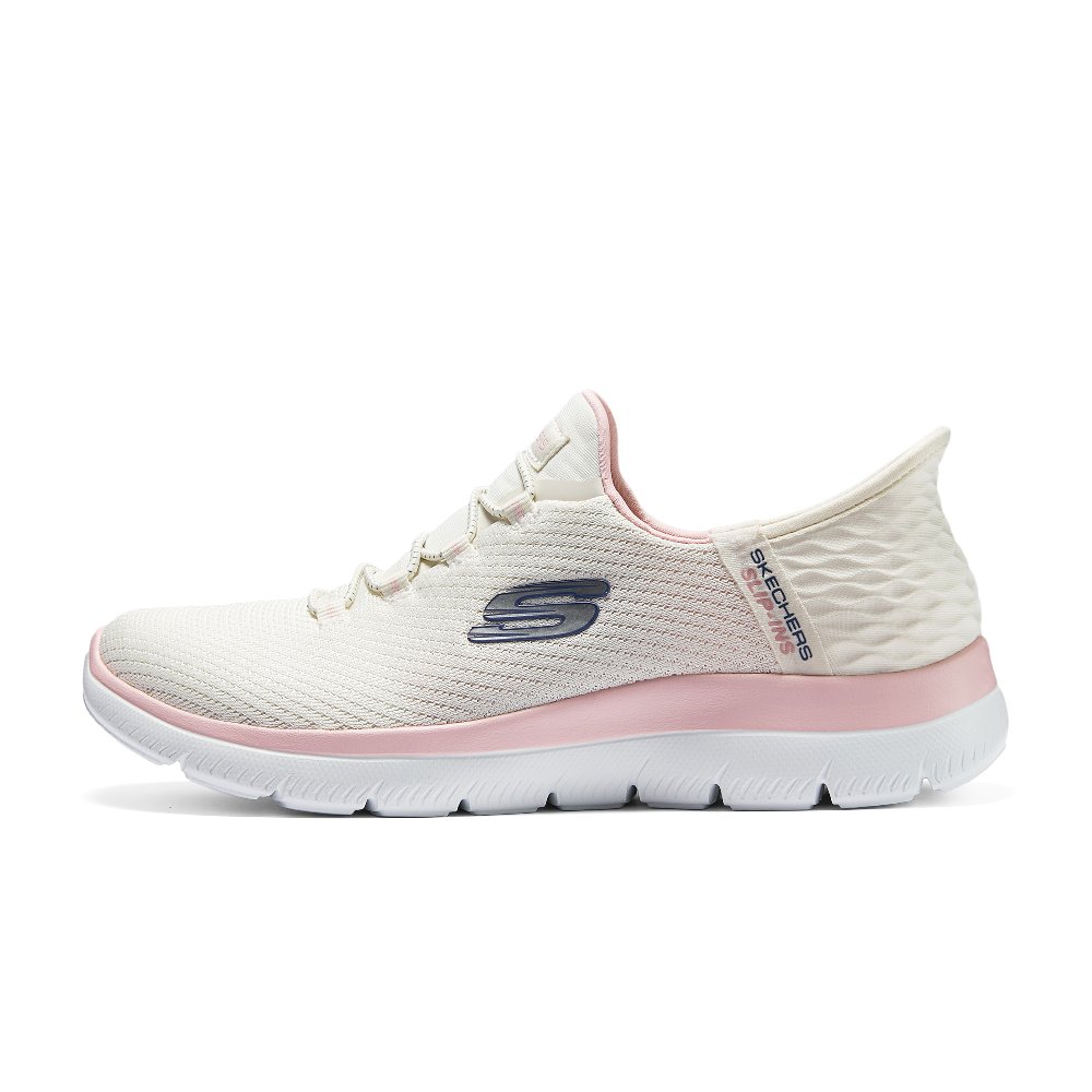 Skechers Hands Free Slip Ins Low Top Casual Shoes Women's Pink White