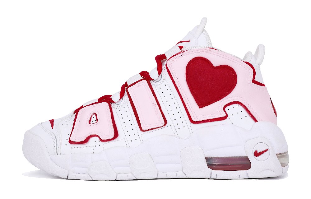 Nike Air More Uptempo Vintage Basketball Shoes Women's High-Top White/Pink