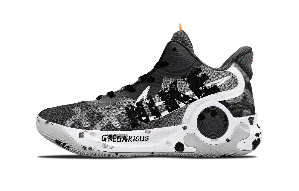 Nike KD Trey 5 IX Black Panther Abrasion Resistant Mid Top Basketball Shoes Unisex Black White