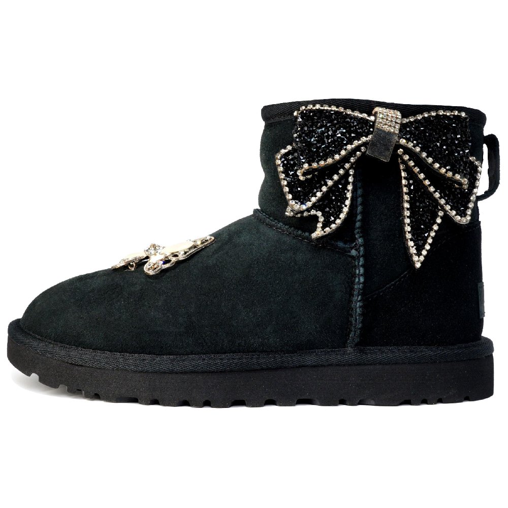 UGG CLASSIC MINI Kaleidoscope Shopping Bag Short Snow Boots Women's Black