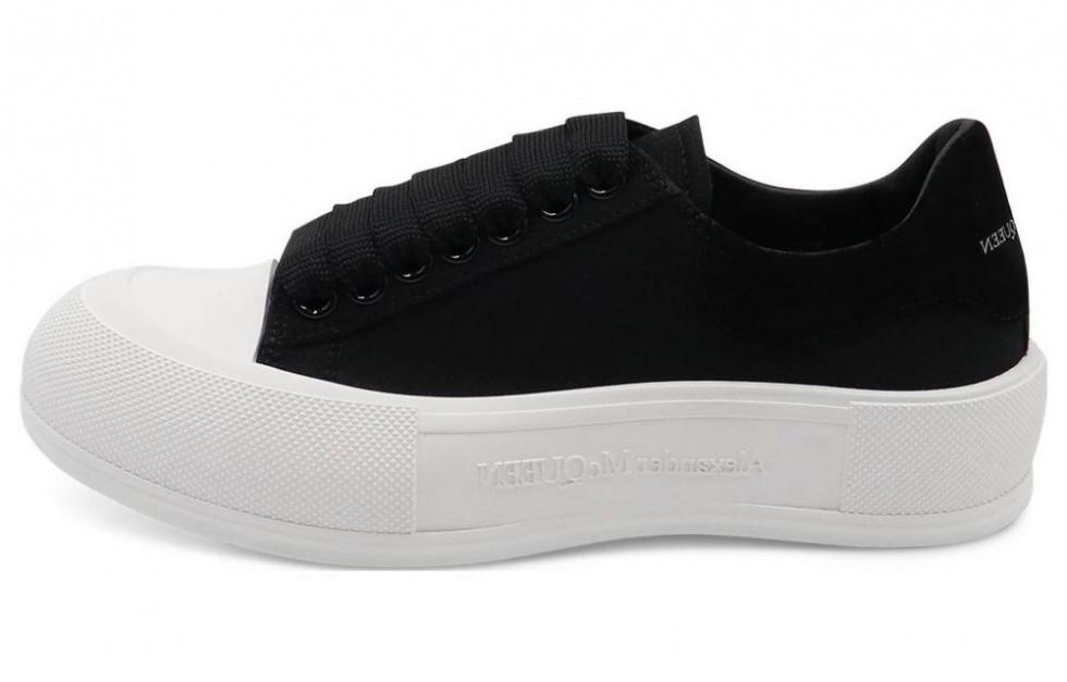 Alexander McQueen Deck Skate Plimsoll Lace Up Black Women's