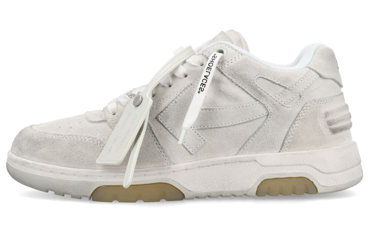 OFF WHITE Out Of Office Ooo Low Tops Vintage Suede Destressed White