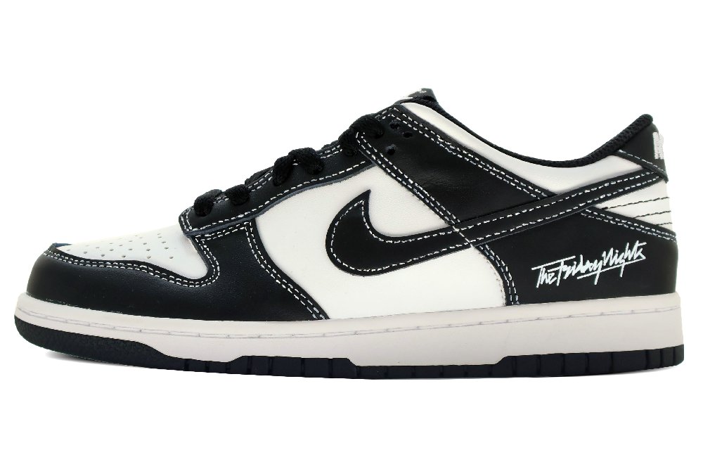 Nike Dunk Anti-Slip Wear-Resistant Low-Top Skateboard Shoes Unisex Beige Black