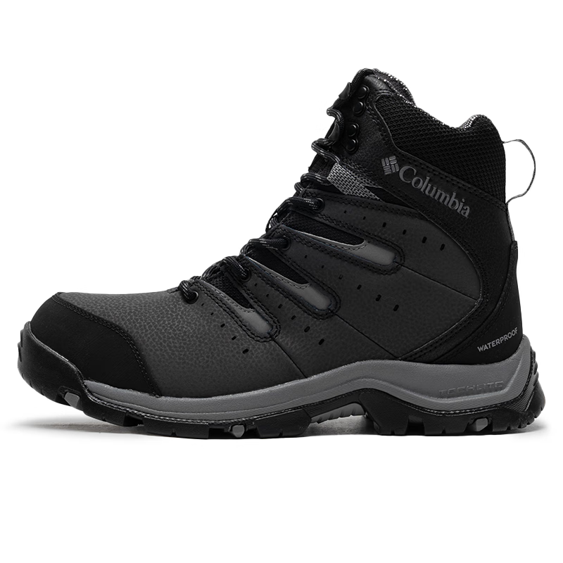 Columbia Sportswear Anti-Slip Wear-Resistant Mid-Top Trekking Shoes Men's Black Gray