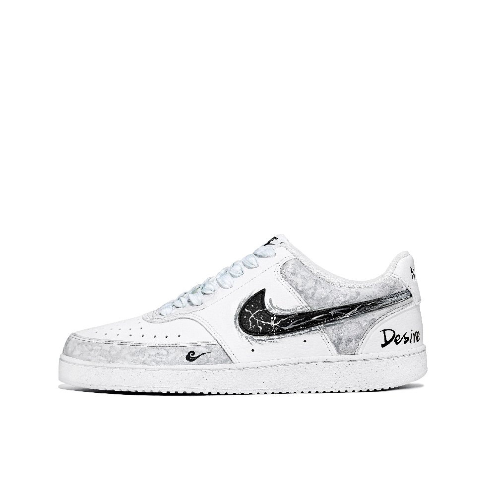 Nike Court Vision Thunder Mist Sea Slip-Resistant Low-Top Skateboard Shoes Men's Light Gray