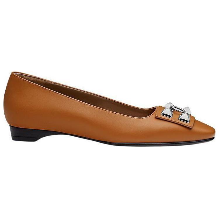 HERMES Flat Shoes Women's Brown