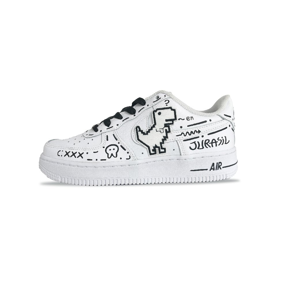 Nike Air Force 1 Low Top Skateboard Shoes Men's Black White