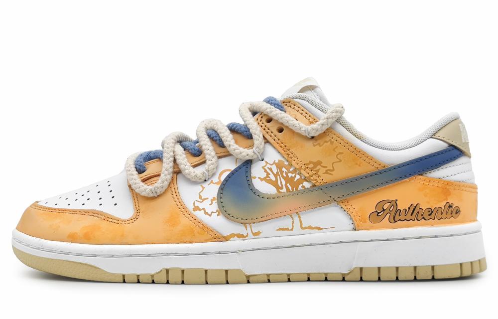 Nike Dunk Low-Top Skateboard Shoes Men's White Yellow