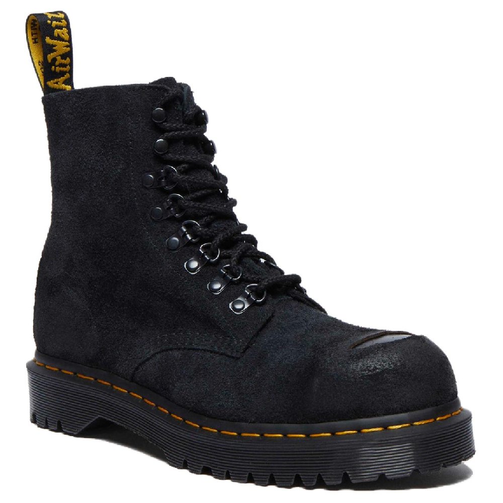 Dr. Martens 1460 Pascal Steel Toe Boot Black Suede