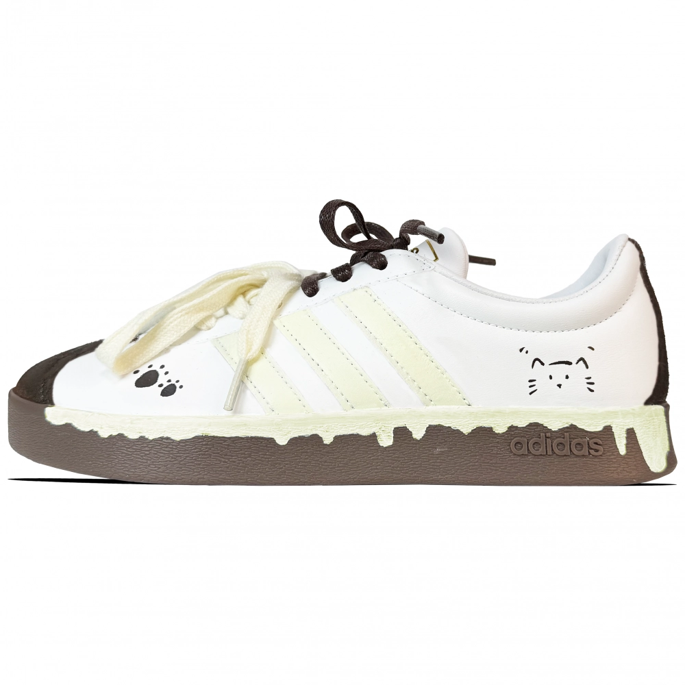 Adidas VL COURT 2.0 Wear resistant And Lightweight Low top Skateboard Shoes Unisex Yellow White
