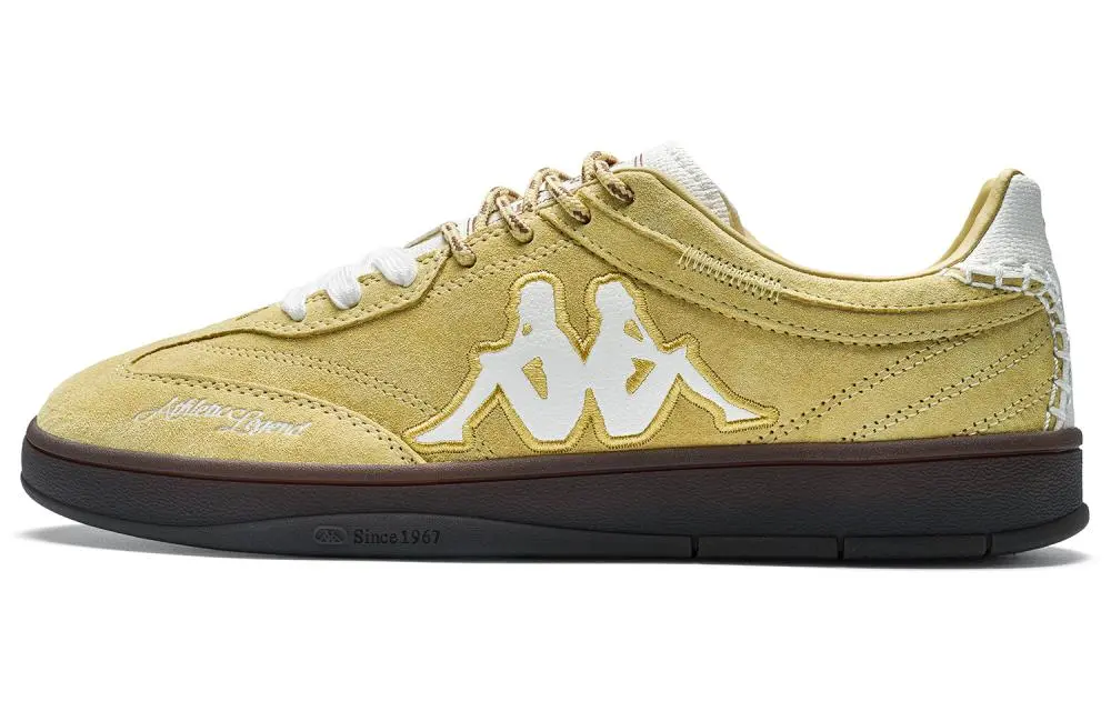 Kappa Tifo Back to Back Anti Slip Wear Resistant Low Top Skateboard Shoes Unisex Cattail Reed Yellow