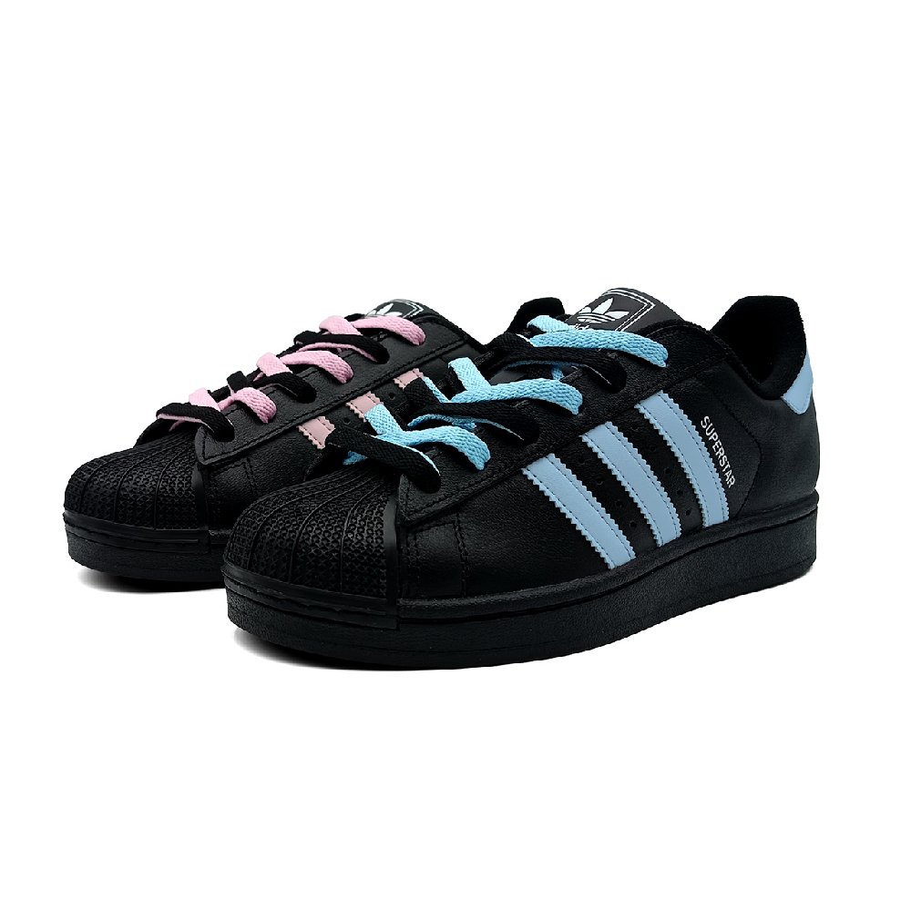 Adidas Originals Superstar 2 Youth All Day Abrasion Resistant Low Top Skateboard Shoes Women's Blue Pink