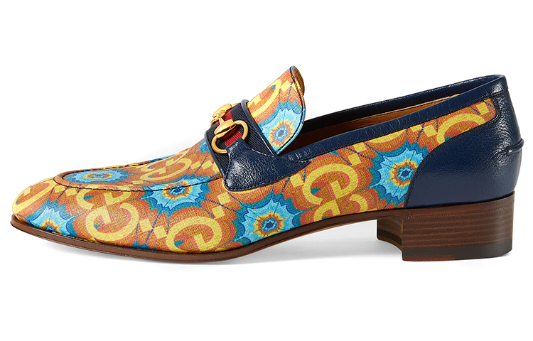 GUCCI 100th Anniversary Casual Shoes Men's Blue Yellow