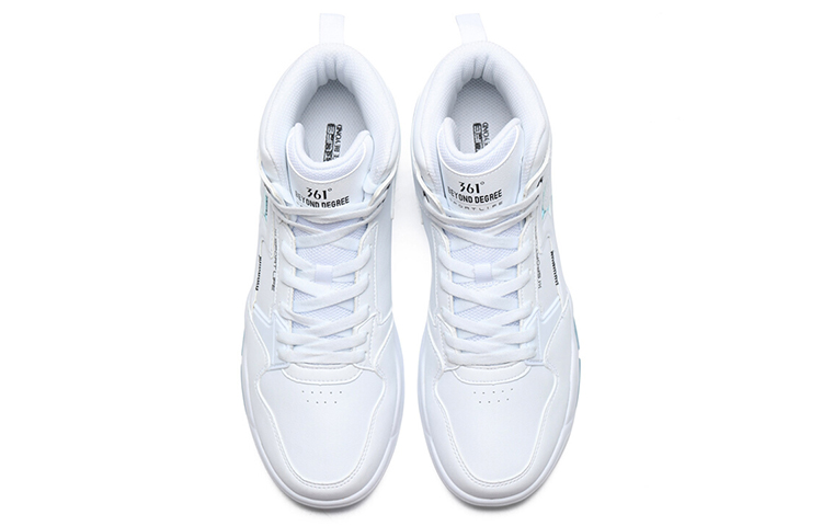 361° Xingran Anti-Slip Wear-Resistant High-Top Skateboard Shoes White Blue