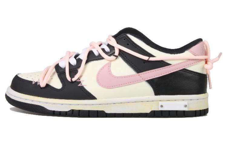 Nike Dunk Low Anti-Slip Wear-Resistant Low-Top Skateboard Shoes GS Black Pink