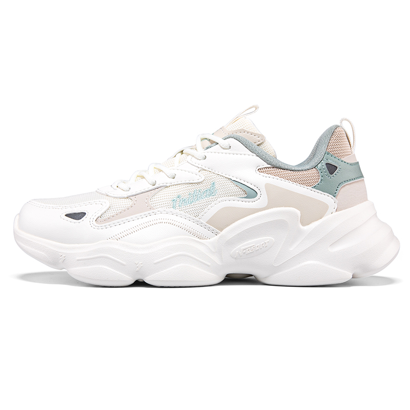 361° Slip Resistant, Breathable, Lightweight Low Top Chunky Sneakers Women's White Green