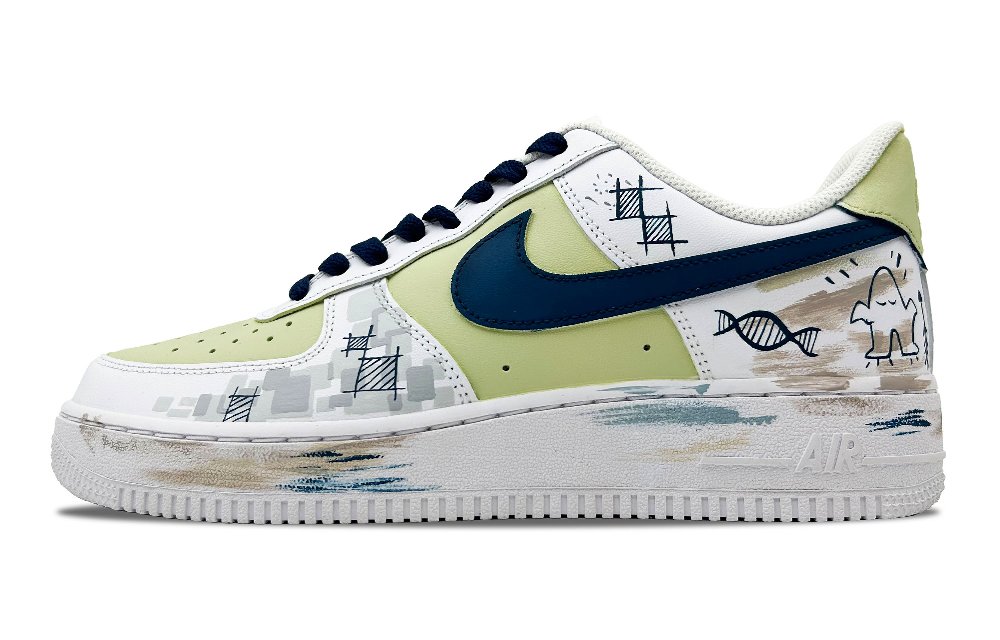 Nike Air Force 1 Low-Top Skateboard Shoes Men's Navy Blue