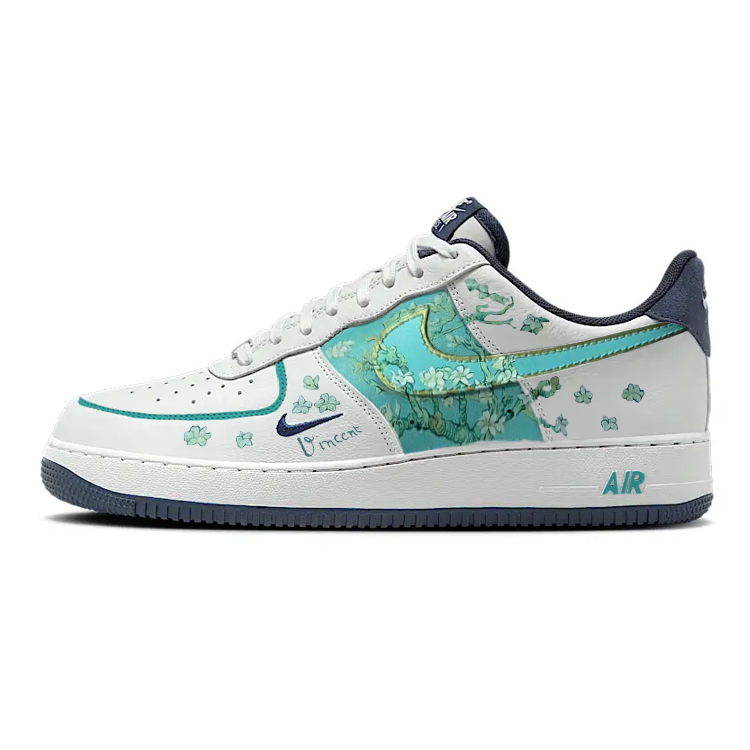Nike Air Force 1 Green Rose Anti Slip And Wear Resistant Lightweight Low Top Skateboard Shoes Unisex White Green