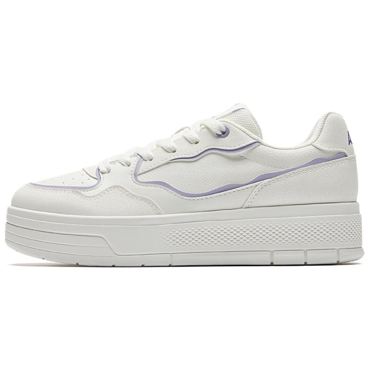 Anta Slip Resistant, Abrasion Resistant, Lightweight Low Top Skateboard Shoes Women's White Light Purple