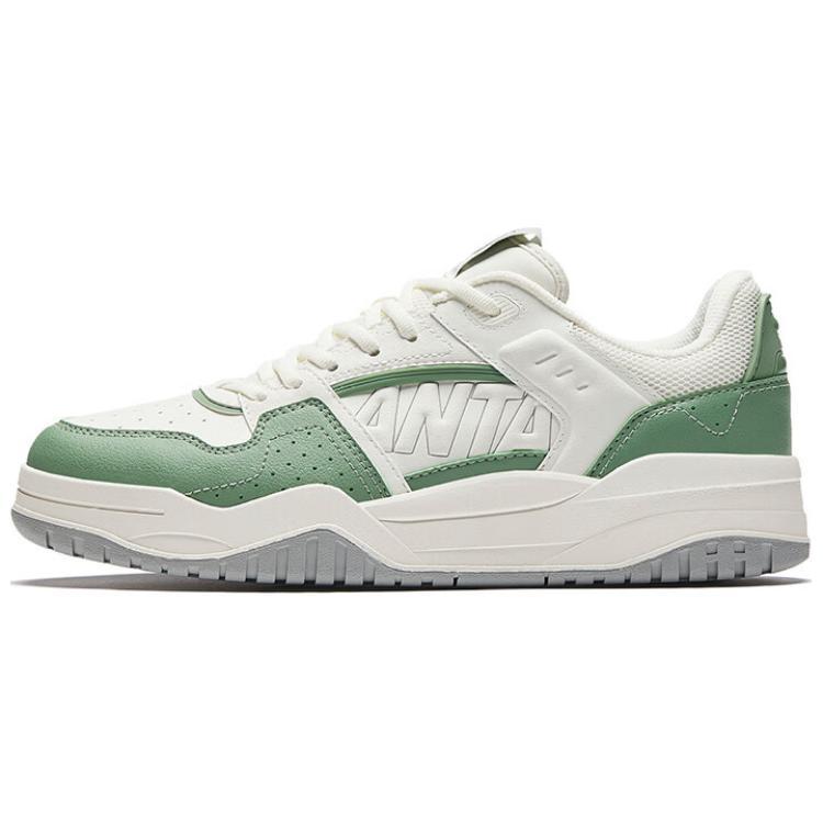 Anta Slam Anti-Slip Wear-Resistant Low-Top Skateboard Shoes Women's White Green