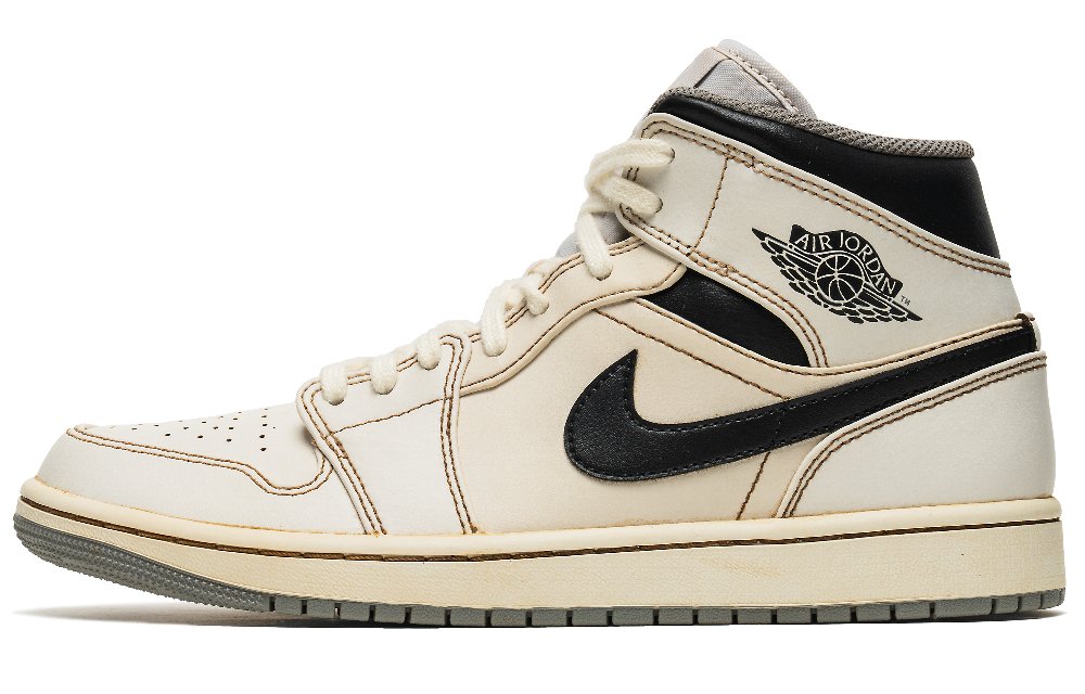 JORDAN Air JORDAN 1 Vintage Basketball Shoes Men Mid Top White Brown
