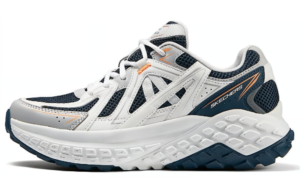 Skechers Sport Durable Breathable Low-Top Casual Running Shoes Men's White Blue