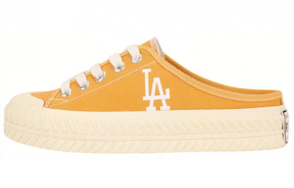 MLB Play Ball Los Angeles Dodgers Slip-Resistant Low-Top Canvas Shoes Unisex Orange Yellow