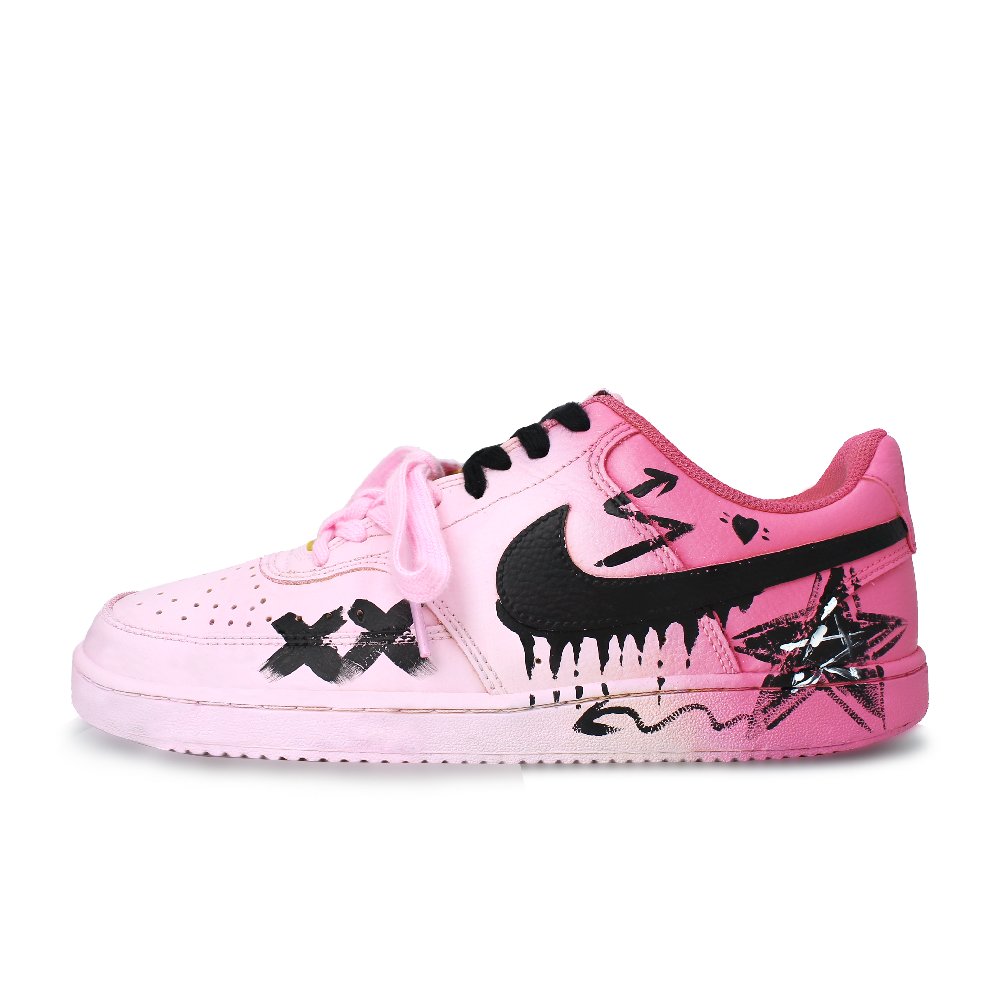 Nike Court Vision 1 Skateboard Shoes Men's Low top Pink/Black/White