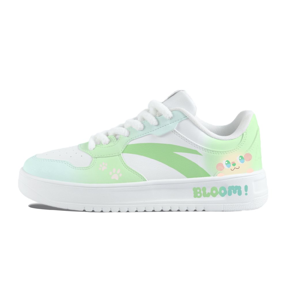 Anta Relaxed Slip Resistant, Abrasion Resistant, Breathable Low Top Skateboard Shoes Unisex White Green