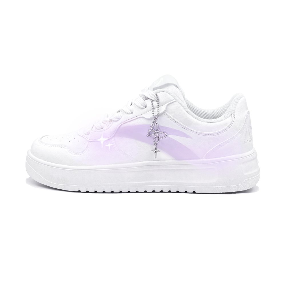 Anta Relaxed Abrasion Resistant Breathable Low Top Skateboard Shoes Unisex Light Purple