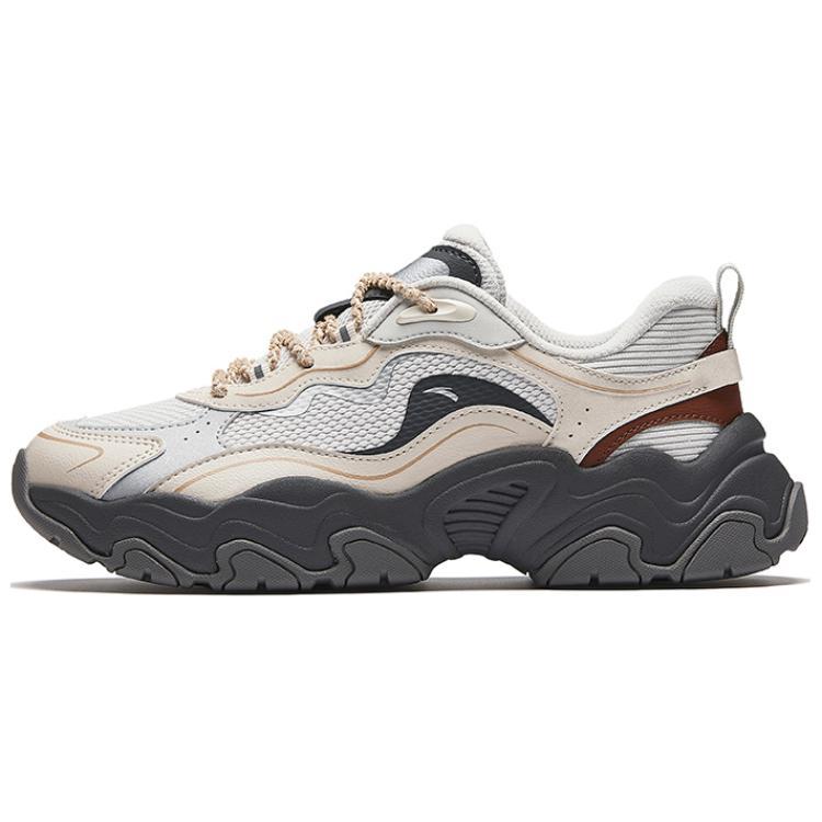 Anta Meteorite Cushioning Wear-Resistant Low-Top Casual Shoes Women's Beige Gray Brown