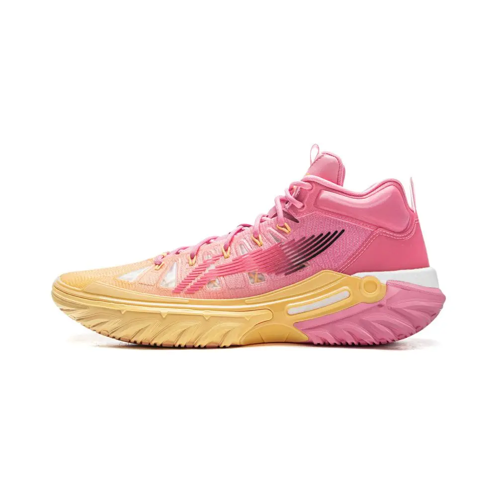 LINING Jie Ao 2High Basketball Shoes Men's High top Fairy Pink/Soft Apricot Yellow