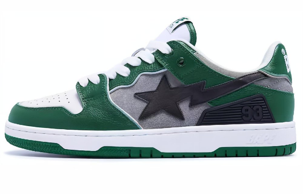 A BATHING APE SK8 STA Low-Top Stylish Skateboarding Shoes Women's Green